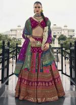 Silk Multi Color Bridal Wear Embroidery Work Readymade Lehenga Choli